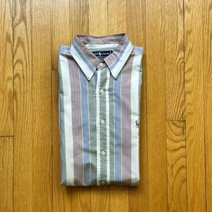 Vintage Polo Ralph Lauren Men Long Sleeve Oxford Shirt Yarmouth Large Multicolor
